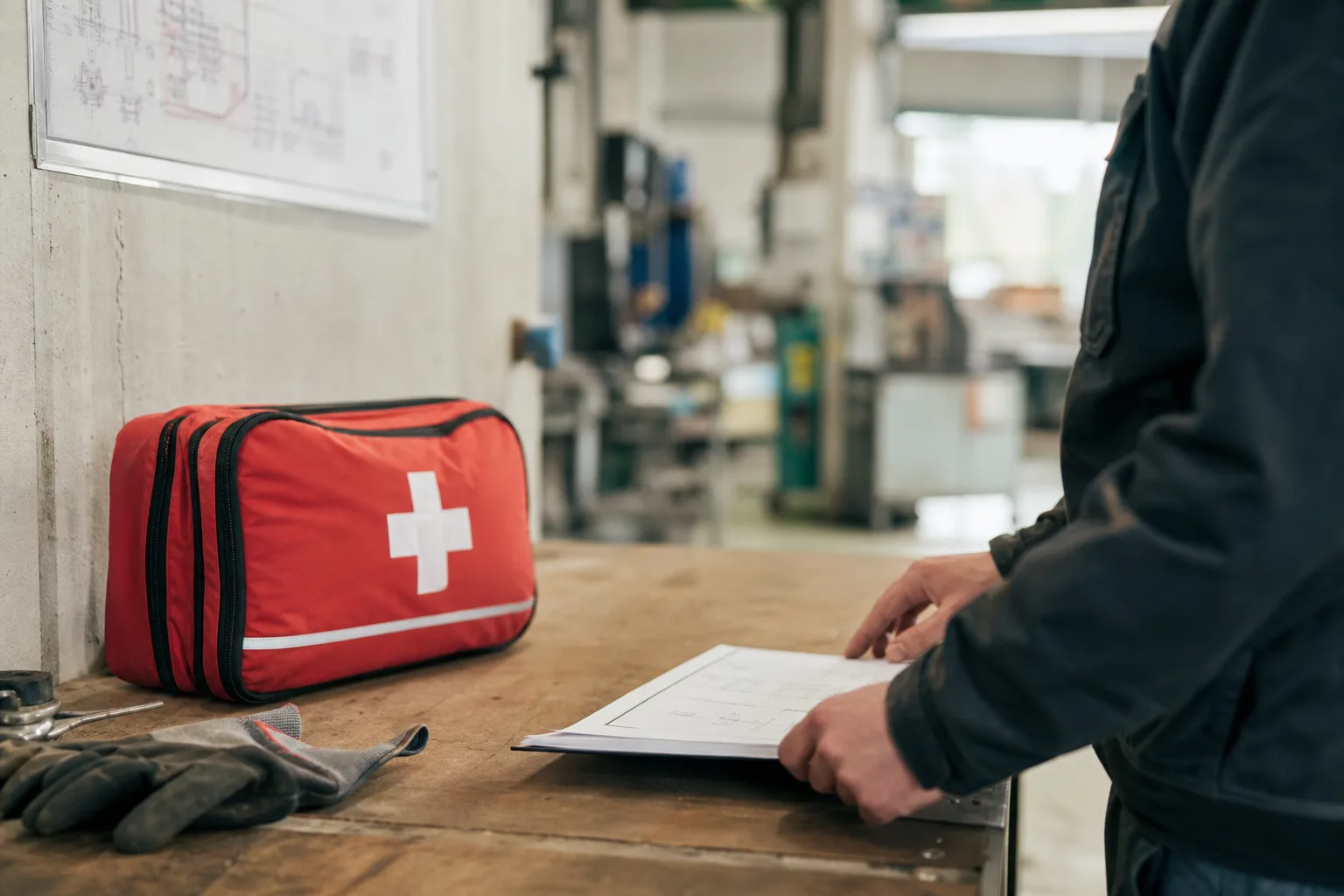 Plan de secours affiché en entreprise