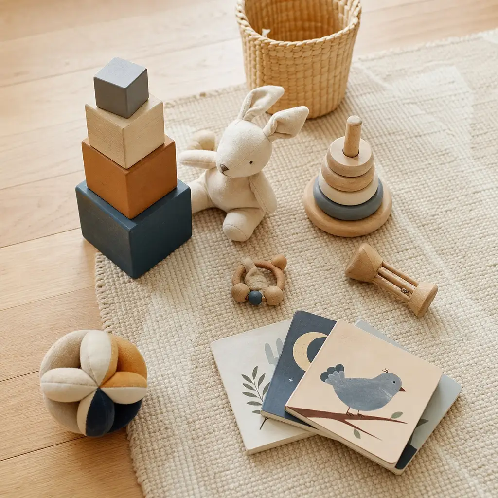 Salle de crèche vide aménagée avec mobilier ergonomique pour prévenir les troubles musculo-squelettiques.